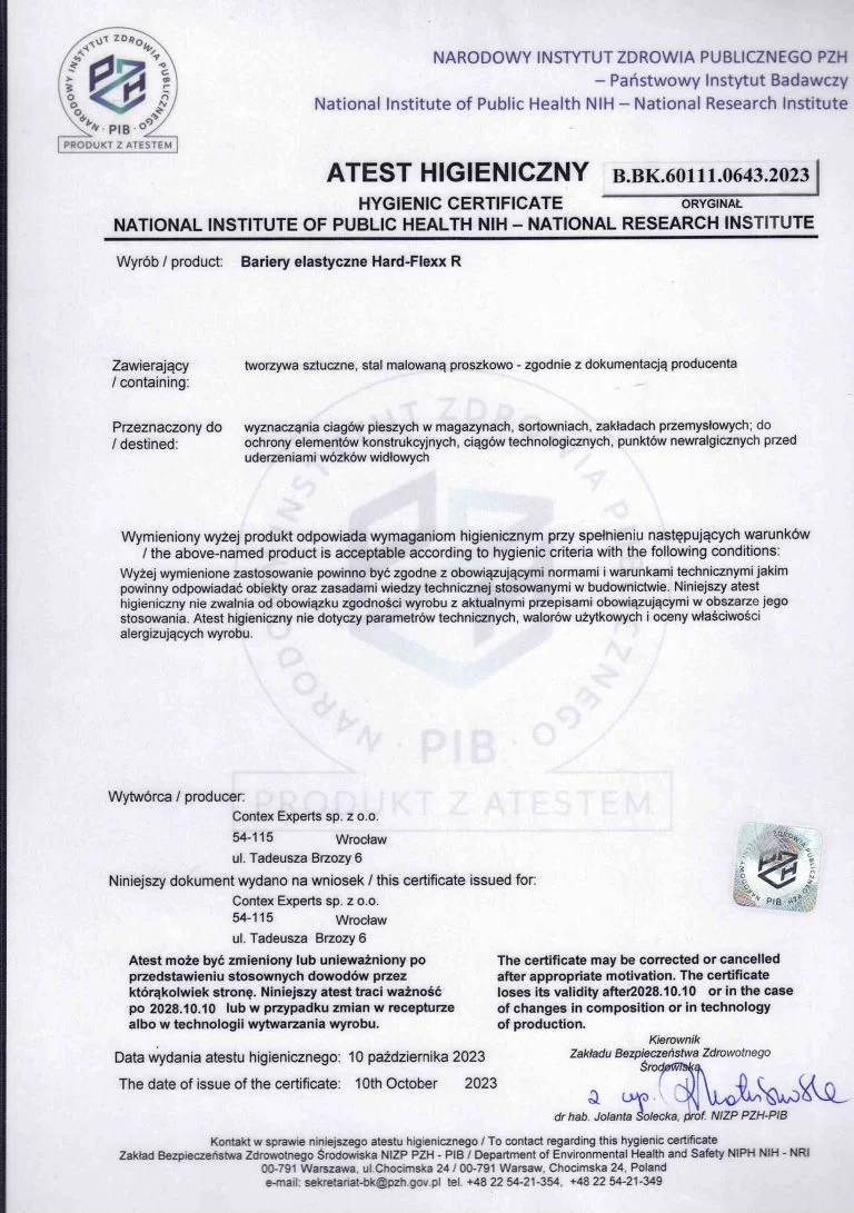 Hygienic Certificate